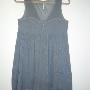 Free People Gray Lace and Mesh Dress Size Medium